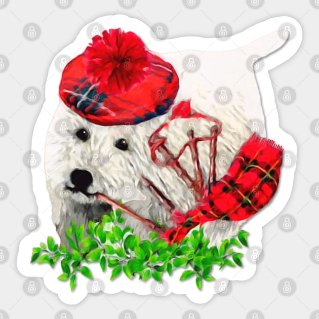 West Highland Scottish Terrier Dog Sticker by KC Morcom aka KCM Gems n Bling aka KCM Inspirations